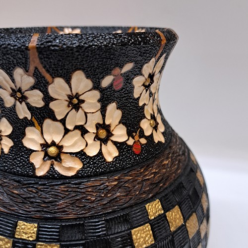 VL-015 Vase Gold on the Diagonal 7.75x7 $1200 at Hunter Wolff Gallery